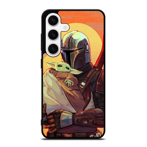 MANDALORIAN AND BABY YODA STAR WARS CARTOON Samsung Galaxy S24 Case MANDALORIAN AND BABY YODA STAR WARS CARTOON Samsung Galaxy S24 Case