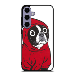 BOSTON TERRIER IN A RED HOODIE Samsung Galaxy S24 Plus Case