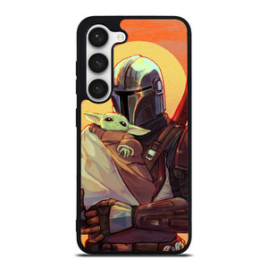 MANDALORIAN AND BABY YODA STAR WARS CARTOON Samsung Galaxy S23 Case MANDALORIAN AND BABY YODA STAR WARS CARTOON Samsung Galaxy S23 Case