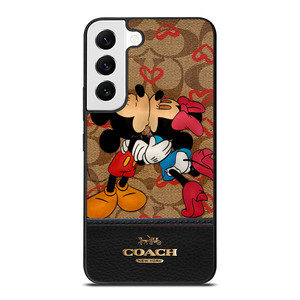 COACH NEW YORK BROWN MICKEY AND MINNIE MOUSE Samsung Galaxy S22 Case COACH NEW YORK BROWN MICKEY AND MINNIE MOUSE Samsung Galaxy S22 Case