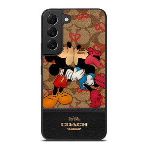 COACH NEW YORK BROWN MICKEY AND MINNIE MOUSE Samsung Galaxy S22 Plus Case