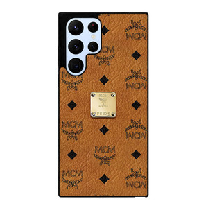 MCM WORLD WIDE BROWN LEATHER EMBLEM Samsung Galaxy S22 Ultra Case Samsung