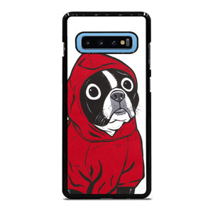 BOSTON TERRIER IN A RED HOODIE Samsung Galaxy S10 Plus Case