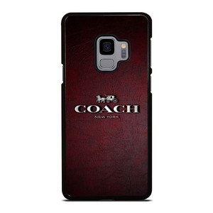 COACH NEW YORK LOGO RED LEATHER Samsung Galaxy S9 Case