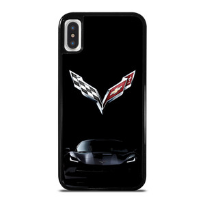 CORVETTE CAR LOGO BLACK iPhone X / XS Case