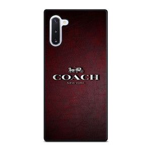 COACH NEW YORK LOGO RED LEATHER Samsung Galaxy Note 10 Case
