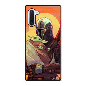 MANDALORIAN AND BABY YODA STAR WARS CARTOON Samsung Galaxy Note 10 Case MANDALORIAN AND BABY YODA STAR WARS CARTOON Samsung Galaxy Note 10 Case