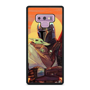 MANDALORIAN AND BABY YODA STAR WARS CARTOON Samsung Galaxy Note 9 Case MANDALORIAN AND BABY YODA STAR WARS CARTOON Samsung Galaxy Note 9 Case