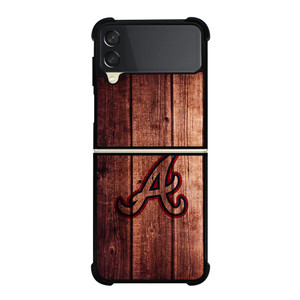 ATLANTA BRAVES LOGO WOOD INITIAL Samsung Galaxy Z FLip 3 5G Case Cover