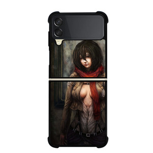 ATTACK ON TITAN MIKASA ACKERMAN DARK Samsung Galaxy Z FLip 3 5G Case Cover ATTACK ON TITAN MIKASA ACKERMAN DARK Samsung Galaxy Z FLip 3 5G Case Cover