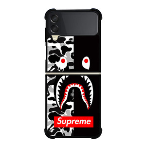 BAPE SHARK SUPREME CAMO BLACK Samsung Galaxy Z FLip 3 5G Case Cover BAPE SHARK SUPREME CAMO BLACK Samsung Galaxy Z FLip 3 5G Case Cover