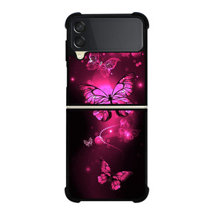 PURPLE BITTERFLY PINK Samsung Galaxy Z FLip 3 5G Case Cover