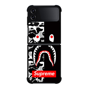 BAPE SHARK SUPREME CAMO BLACK Samsung Galaxy Z FLip4 5G Case Cover BAPE SHARK SUPREME CAMO BLACK Samsung Galaxy Z FLip4 5G Case Cover