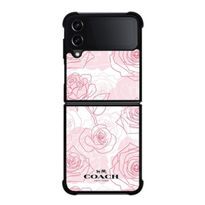 COACH NEW YORK PINK ROSES Samsung Galaxy Z FLip4 5G Case Cover COACH NEW YORK PINK ROSES Samsung Galaxy Z FLip4 5G Case Cover