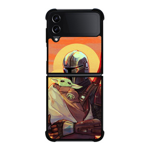 MANDALORIAN AND BABY YODA STAR WARS CARTOON Samsung Galaxy Z FLip4 5G Case Cover MANDALORIAN AND BABY YODA STAR WARS CARTOON Samsung Galaxy Z FLip4 5G Case Cover