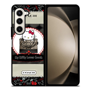 COACH NEW YORK HELLO KITTY BLACK Samsung Galaxy Z Fold 5 Case Cover