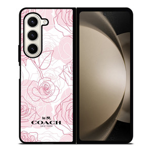 COACH NEW YORK PINK ROSES Samsung Galaxy Z Fold 5 Case Cover COACH NEW YORK PINK ROSES Samsung Galaxy Z Fold 5 Case Cover