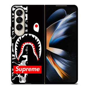BAPE SHARK SUPREME CAMO BLACK Samsung Galaxy Z Fold 4 Case Cover