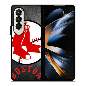 BOSTON RED SOX BASEBALL METAL LOGO Samsung Galaxy Z Fold 4 Case Cover