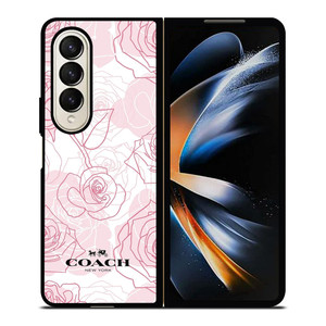 COACH NEW YORK PINK ROSES Samsung Galaxy Z Fold 4 Case Cover COACH NEW YORK PINK ROSES Samsung Galaxy Z Fold 4 Case Cover