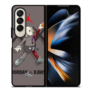 KAWS AIR JORDAN GREY Samsung Galaxy Z Fold 4 Case Cover KAWS AIR JORDAN GREY Samsung Galaxy Z Fold 4 Case Cover