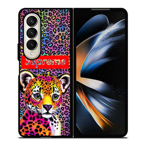 SUPREME LISA FRANK LEOPARD Samsung Galaxy Z Fold 4 Case Cover
