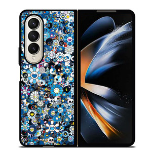 TAKASHI MURAKAMI FLOWERS BLUE Samsung Galaxy Z Fold 4 Case Cover TAKASHI MURAKAMI FLOWERS BLUE Samsung Galaxy Z Fold 4 Case Cover