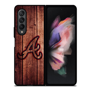 ATLANTA BRAVES LOGO WOOD INITIAL Samsung Galaxy Z Fold 3 Case Cover