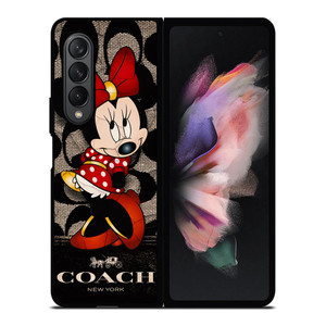 COACH NEW YORK BLACK MINNIE MOUSE Samsung Galaxy Z Fold 3 Case Cover