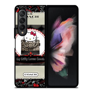 COACH NEW YORK HELLO KITTY BLACK Samsung Galaxy Z Fold 3 Case Cover