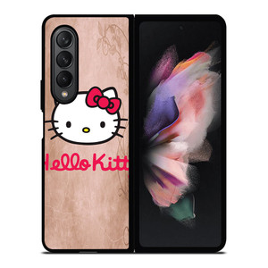 HELLO KITTY FACE WOOD Samsung Galaxy Z Fold 3 Case Cover