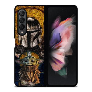 MANDALORIAN AND BABY YODA STAR WARS ART Samsung Galaxy Z Fold 3 Case Cover