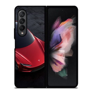 TESLA RED ELECTRIC CAR Samsung Galaxy Z Fold 3 Case Cover TESLA RED ELECTRIC CAR Samsung Galaxy Z Fold 3 Case Cover