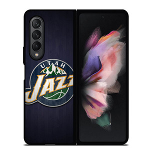 UTAH JAZZ BASKETBALL TEAM WOODEN LOGO Samsung Galaxy Z Fold 3 Case Cover