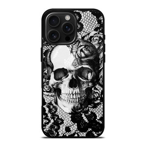 SKULL ON BLACK LACE iPhone 16 Pro Max Case SKULL ON BLACK LACE iPhone 16 Pro Max Case