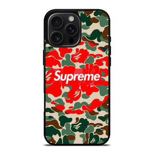 SUPREME BAPE CAMO iPhone 16 Pro Max Case