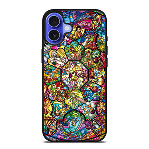 ALL DISNEY CHARACTERS GLASS ART iPhone 16 Case ALL DISNEY CHARACTERS GLASS ART iPhone 16 Case