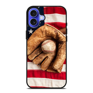 BASEBALL GLOVE AMERICAN FLAG iPhone 16 Case BASEBALL GLOVE AMERICAN FLAG iPhone 16 Case