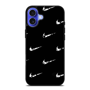 BLACK NIKE LOGO PATTERN iPhone 16 Case BLACK NIKE LOGO PATTERN iPhone 16 Case