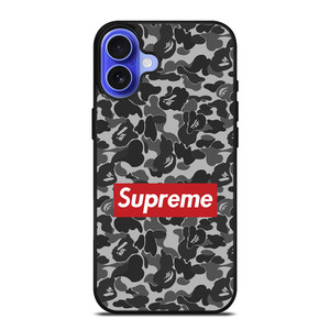 CAMO BAPE SUPREME GREY iPhone 16 Case