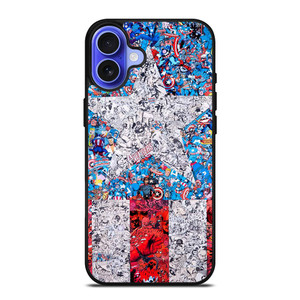 CAPTAIN AMERICA MARVEL COLLAGES iPhone 16 Case CAPTAIN AMERICA MARVEL COLLAGES iPhone 16 Case