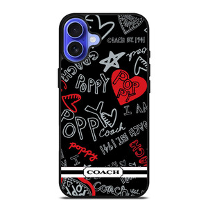 COACH NEW YORK POPPY BLACK iPhone 16 Case COACH NEW YORK POPPY BLACK iPhone 16 Case