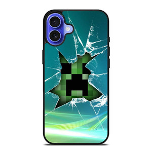 CREEPER MINECRAFT BROKEN GLASS iPhone 16 Case