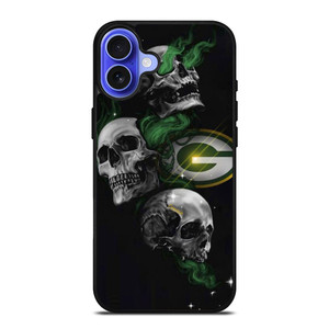 GREEN BAY PACKERS SKULLS AREA iPhone 16 Case GREEN BAY PACKERS SKULLS AREA iPhone 16 Case