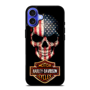 HARLEY DAVIDSON SKULL FLAG iPhone 16 Case