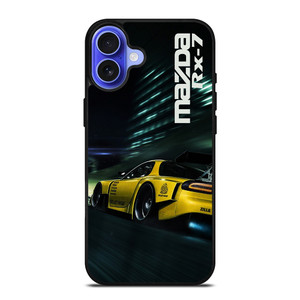 MAZDA RX7 SPEEDRACER YELLOW iPhone 16 Case MAZDA RX7 SPEEDRACER YELLOW iPhone 16 Case