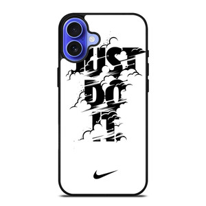 NIKE LOGO JUST DO IT GLITCH BLACK iPhone 16 Case NIKE LOGO JUST DO IT GLITCH BLACK iPhone 16 Case