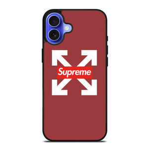 OFF WHITE LOGO X SUPREME RED iPhone 16 Case