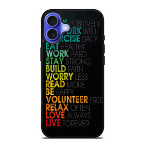 QUOTE INSPIRATIONAL THINK POSITIVELY iPhone 16 Case QUOTE INSPIRATIONAL THINK POSITIVELY iPhone 16 Case