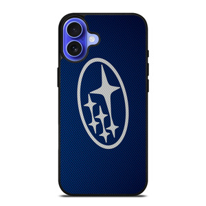SUBARU LOGO BLUE CARBON iPhone 16 Case SUBARU LOGO BLUE CARBON iPhone 16 Case